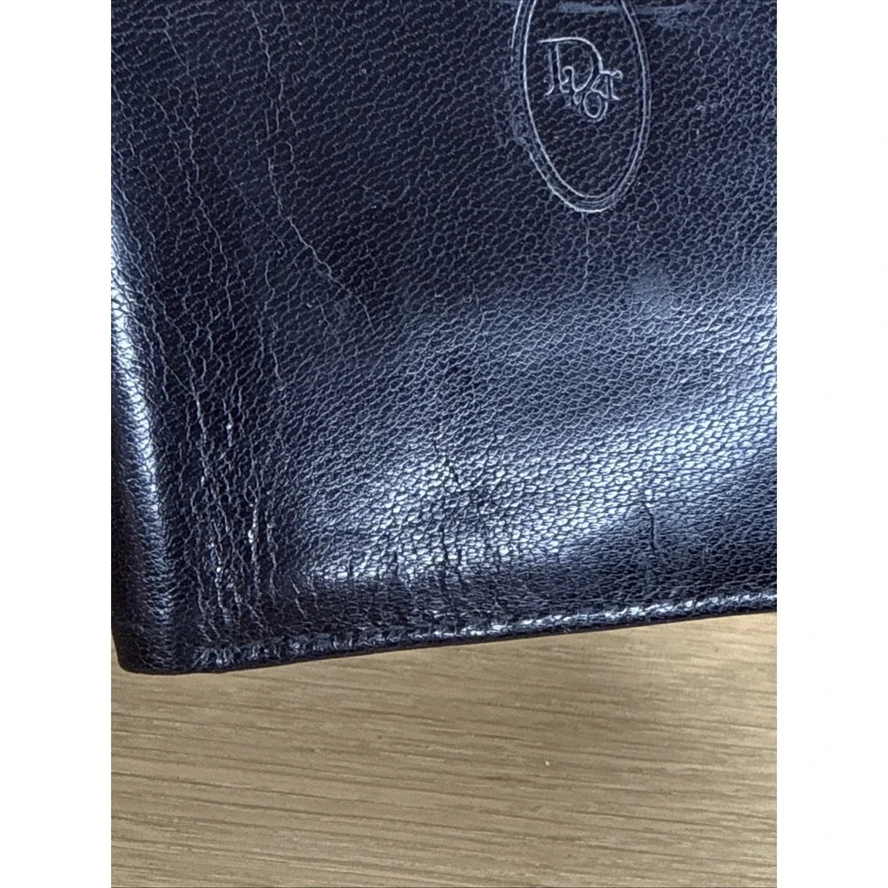 CHRISTIAN DIOR CARDHOLDER WALLET FOR‎ MEN DARK BROWN KIDSKIN LEATHER VINTAGE
